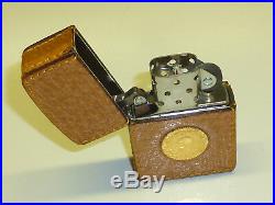 Zippo Full Leather Wrapped Lighter W. 22 Carat Gold Coin Never Struck 1995